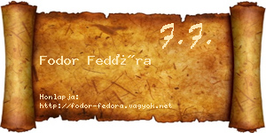 Fodor Fedóra névjegykártya
